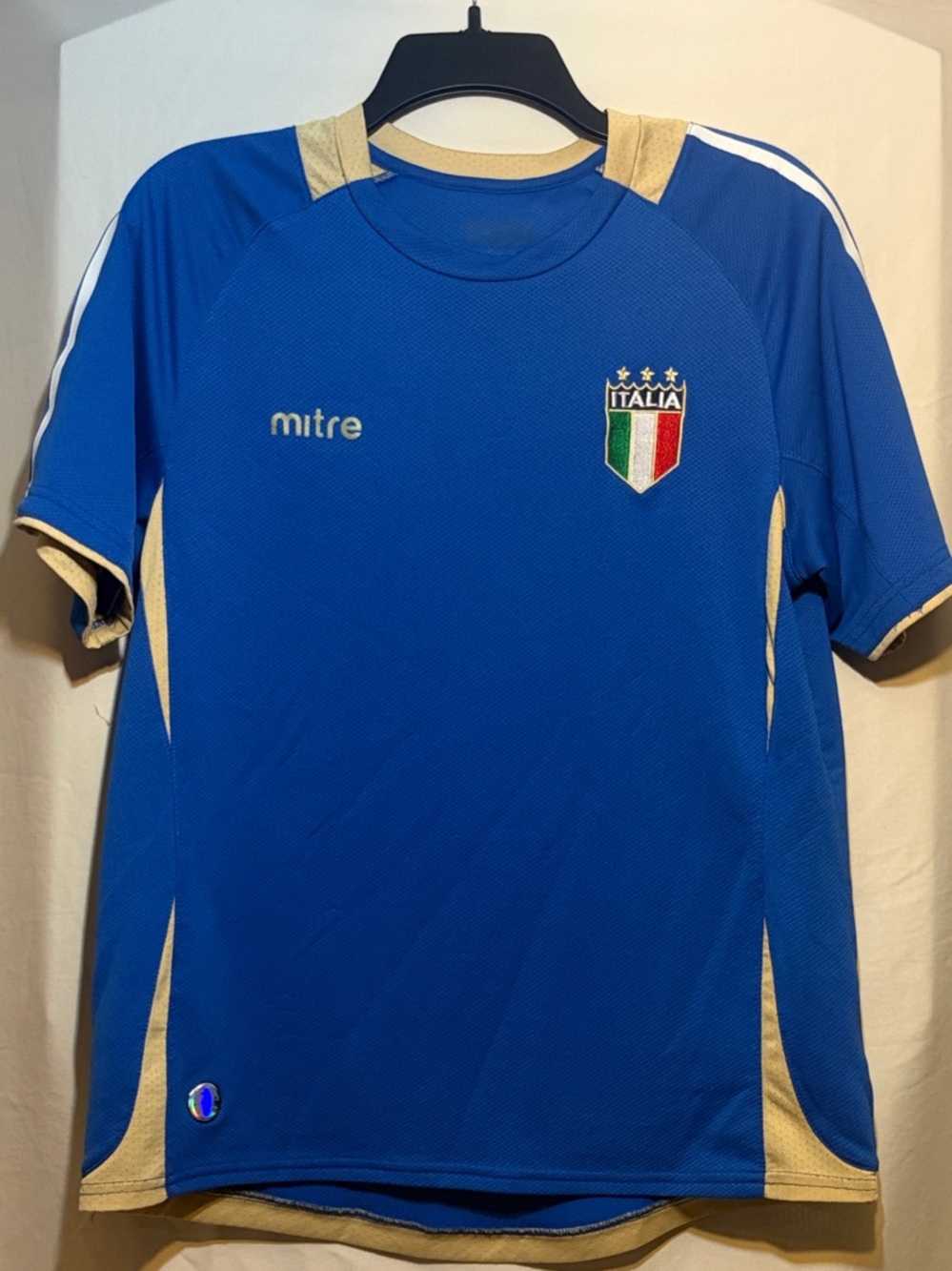 Mitre Men’s Italia Blue Short-Sleeve Football Jersey